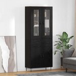 vidaXL Haut Armoire Chêne noir 69 5 x 34 x 180 cm Bois d'ingénierie