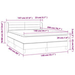 vidaXL Sommier à lattes de lit et matelas Gris foncé 140x200cm Velours
