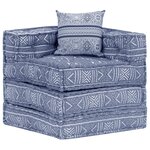 vidaXL Pouf modulaire à 2 places Indigo Tissu