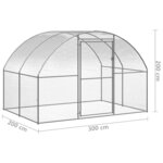 vidaXL Poulailler d'extérieur 3x2x2 m Acier galvanisé