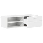 vidaXL Meuble TV Blanc brillant 100.5 x 39 x 30 cm Bois d'ingénierie
