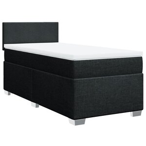 vidaXL Sommier à lattes de lit avec matelas Noir 100x200 cm Tissu