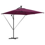 vidaXL Parasol banane à mât déporté Rouge bordeaux 249 x 249 x 250 cm