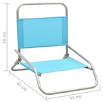 vidaXL Chaises de plage pliables 2 Pièces Turquoise Tissu