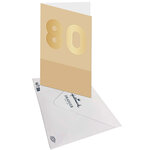 Carte D'anniversaire 80 Ans En Or - Doré - Pour Homme Et Femme - 11 5 X 17 Cm - Draeger paris