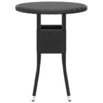 vidaXL Mobilier à dîner de jardin 3 Pièces Résine tressée Noir