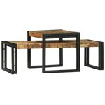vidaXL Table basse 2 Pièces Marron bois de manguier massif