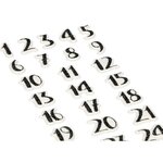 Autocollants puffies 3d calendrier de l'avent paillettes grises