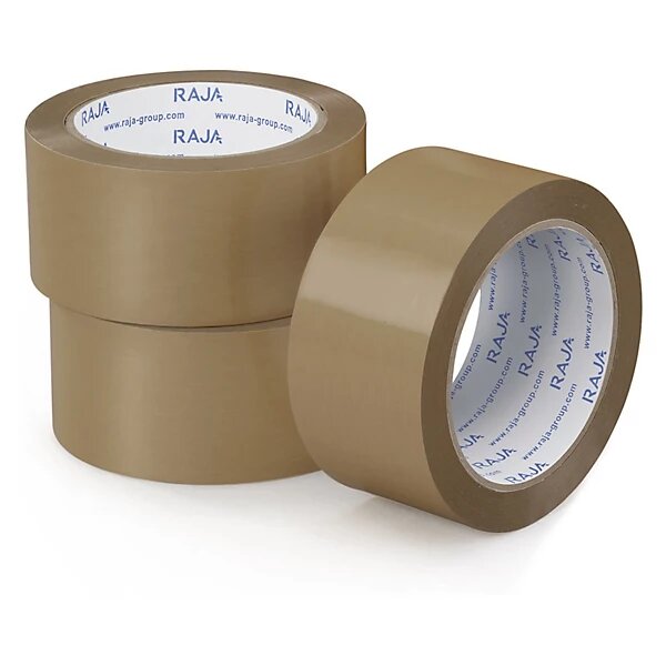 Pack dévidoir + 6 adhésifs polypropylène industriel 33 microns raja havane 50 mm x 66 m (lot de 6)