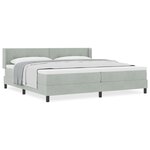 Lit à ressort avec matelas vidaXL Gris clair 200x200 cm Velours