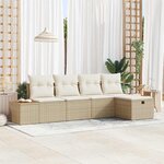 vidaXL Ensemble de canapé de jardin 5 Pièces Beige 55 x 62 x 69 cm