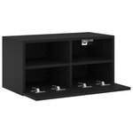 vidaXL Meuble TV mural noir 60x30x30 cm bois d'ingénierie