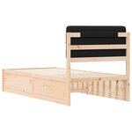 vidaXL Cadre de lit avec tête de lit rembourrée Noir 75 x 190 cm