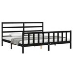 vidaXL Cadre de lit sans matelas noir 200x200 cm bois massif de pin