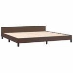 vidaXL Cadre de lit avec tête de lit sans matelas marron 200x200 cm