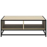 vidaXL Table basse chêne sonoma 80x80x30 cm bois d'ingénierie et métal