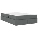 vidaXL Lit avec rangement et matelas Gris foncé 120 x 190 cm Polyester