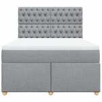 vidaXL Sommier à lattes de lit avec matelas Gris clair 140x200cm Tissu