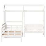 vidaXL Ensemble de lit de jour et de banc et toit sans matelas blanc