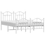 vidaXL Cadre de lit métal sans matelas et pied de lit blanc 150x200 cm