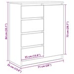 vidaXL Buffet avec tiroirs blanc 71x35x84 cm bois d'ingénierie