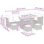 vidaXL Ensemble de jardin 10 pièces avec coussins en polyrotin beige  acacia