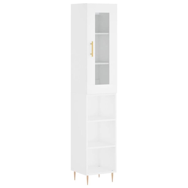 vidaXL Buffet haut Blanc 34 5x34x180 cm Bois d'ingénierie