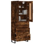 vidaXL Buffet haut Chêne fumé 69 5x34x180 cm Bois d'ingénierie