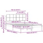vidaXL Cadre de lit avec tête de lit rembourrée Gris foncé