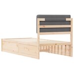 vidaXL Cadre de lit avec tête de lit rembourrée Gris foncé