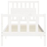 vidaXL Cadre de lit sans matelas blanc bois de pin massif