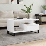 vidaXL Table basse Blanc 90x49x45 cm Bois d'ingénierie