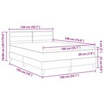 vidaXL Lit Box Spring avec Matelas & Lumière LED Gris Clair 140x190 cm Tissu