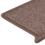 vidaXL Tapis d'escalier 15 pièces 65 x 21 x 4 cm Marron Bord rectangulaire
