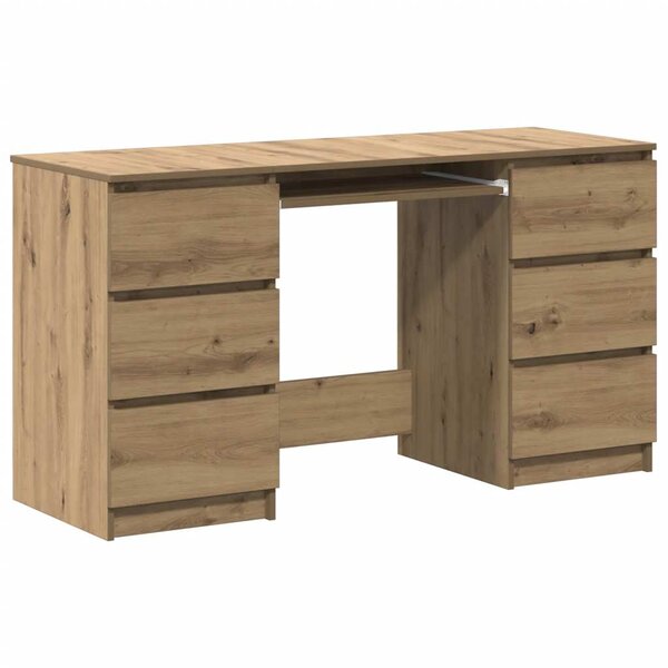 vidaXL Bureau chêne artisanal 140x50x77 cm bois d'ingénierie