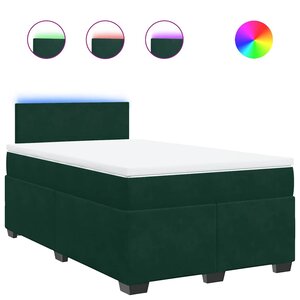 vidaXL Sommier à lattes de lit et matelas Vert foncé 120x200cm Velours