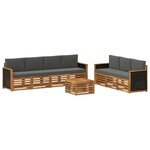 vidaXL Ensembles de canapés avec coussin 8 Pièces Bois d'Acacia Massif