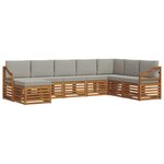 vidaXL Ensemble de canapés d'extérieur 8 pc Gris Naturel et Clair
