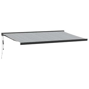 vidaXL Auvent rétractable anthracite et blanc 5x3 m tissu et aluminium