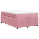 vidaXL Sommier à lattes de lit avec matelas Rose 120x200 cm Velours