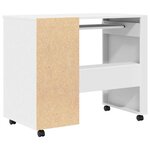 vidaXL Bureau avec roulettes Blanc 91 x 50 x 77 cm Bois d'ingénierie