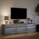 vidaXL Meuble TV avec LED sonoma gris 180x34x50 cm bois d'ingénierie
