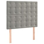 vidaXL Cadre de lit avec tête de lit Gris clair 90x200 cm Velours