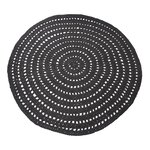 LABEL51 Tapis tricoté Coton Rond 150 cm Noir