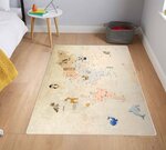 Tapis enfant MONDE 120 x 160 cm - Beige