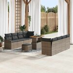 vidaXL Ensemble de canapé de jardin 11 Pièces Gris 90 x 55 x 71 cm
