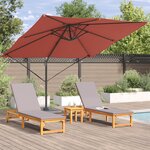 vidaXL Parasol de Terrasse Terracotta Polyester Grand