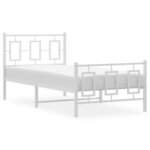 vidaXL Cadre de lit métal sans matelas avec pied de lit blanc 90x200cm