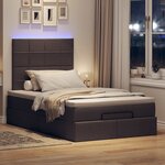 VidaXL Cadre de lit ottoman avec matelas marron foncé 120x190 cm tissu