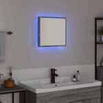 vidaXL Miroir de salle de bain LED Gris Sonoma 40 x 8 5 x 37 cm